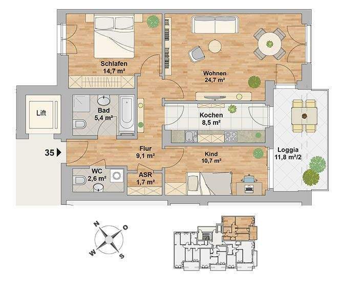 Etagenwohnung Dresden Leipziger Vorstadt - 3 Zimmer, 83 m&sup2;, 1.500&euro; | Angebot:25748877