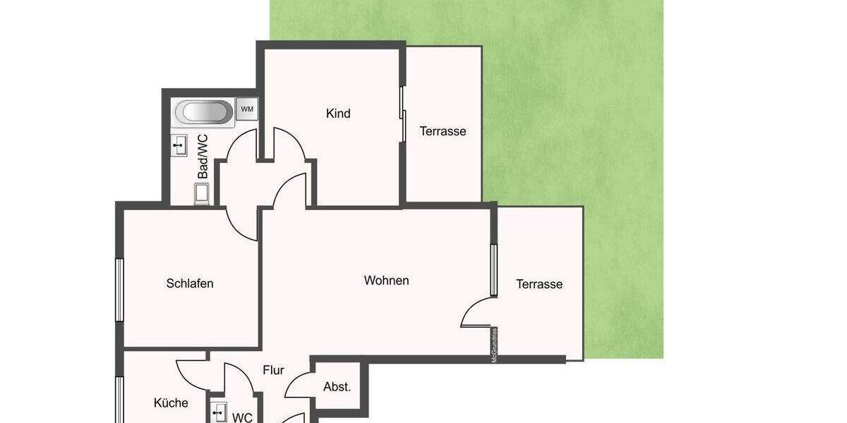 Helle Erdgeschosswohnung mit großzügiger Terrasse! 3 zimmer