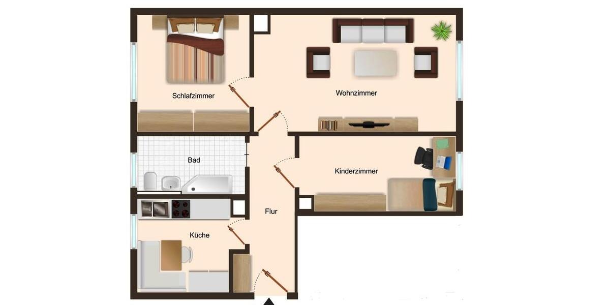 Etagenwohnung Klipphausen - 3 Zimmer, 60 m&sup2;, 390&euro; | Angebot:25551766