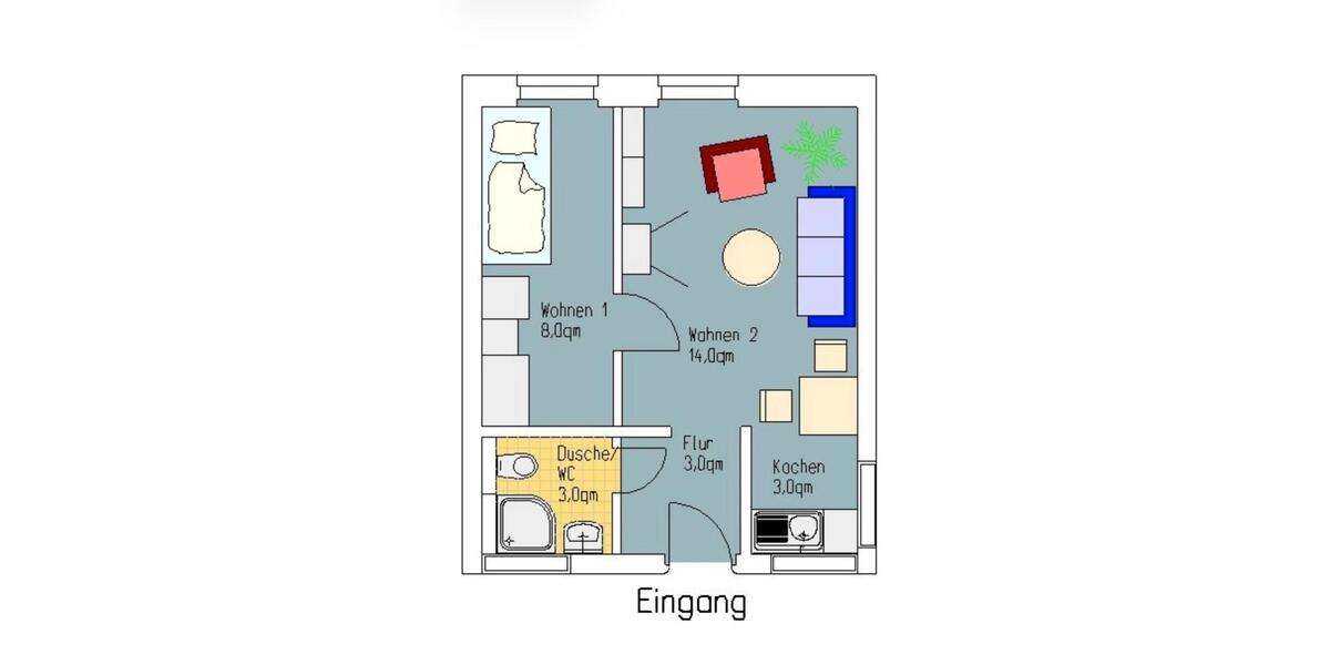 Erdgeschoßwohnung Dresden Plauen - 1.5 Zimmer, 31 m&sup2;, 455&euro; | Angebot:25570334