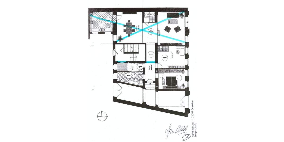 Etagenwohnung Dresden Leipziger Vorstadt - 2 Zimmer, 48 m&sup2;, 615&euro; | Angebot:25357142