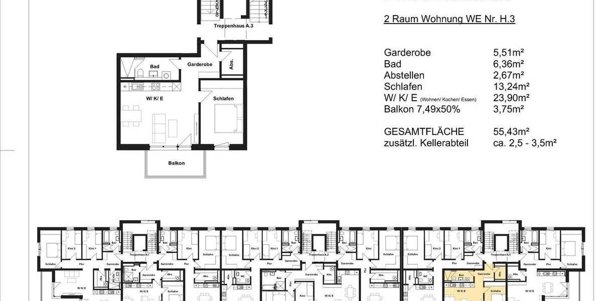 Etagenwohnung Heidenau - 2 Zimmer, 55 m&sup2;, 238.300&euro; | Angebot:26515009