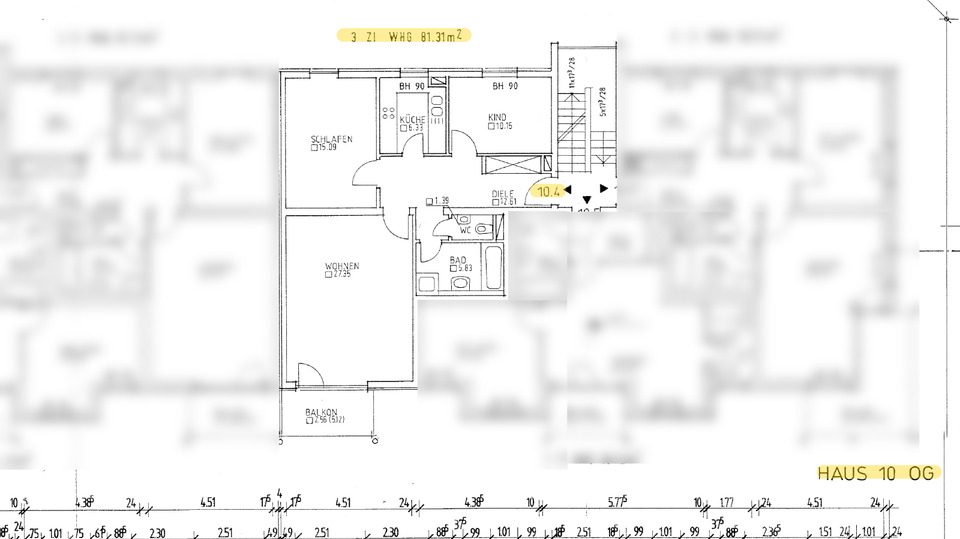 Etagenwohnung Wilsdruff - 3 Zimmer, 81 m&sup2;, 220.000&euro; | Angebot:24847773