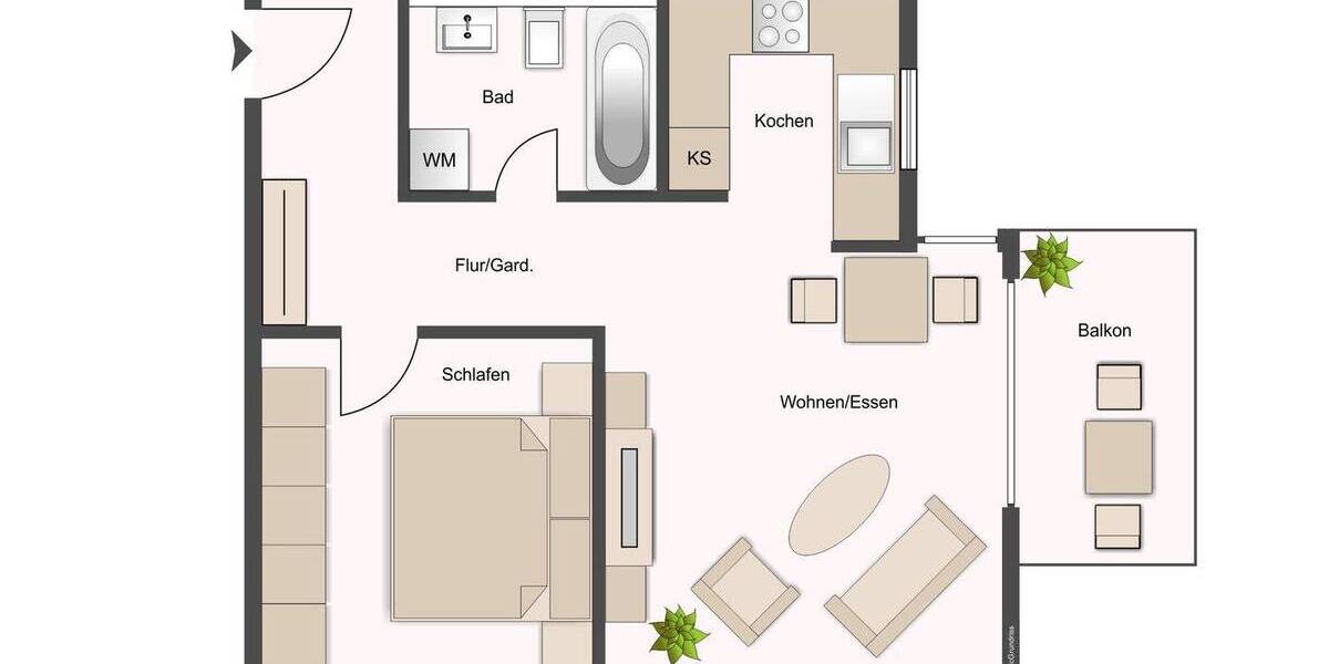 Etagenwohnung Freital Döhlen - 2 Zimmer, 48 m&sup2;, 99.000&euro; | Angebot:26246267