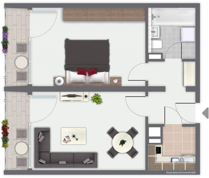 Etagenwohnung Dresden Seevorstadt-Ost/Großer Garten - 2 Zimmer, 50 m&sup2;, 405&euro; | Angebot:25815068
