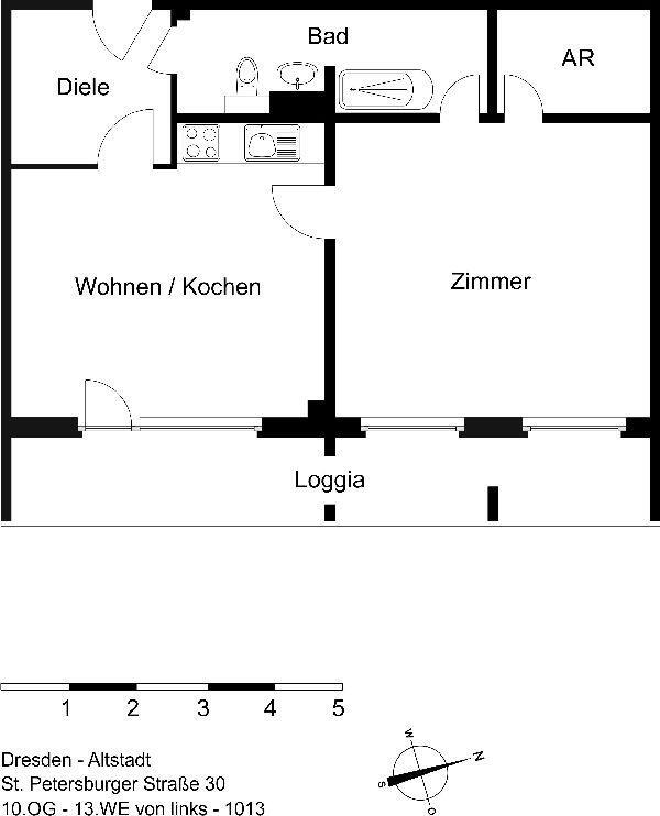 Modernes Wohngefühl: 2 Zimmer mit Einbauküche und Ankleide zimmer
