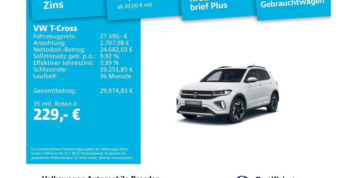 VW T-Cross 8.239 km 27.390 &euro; Dresden 01067