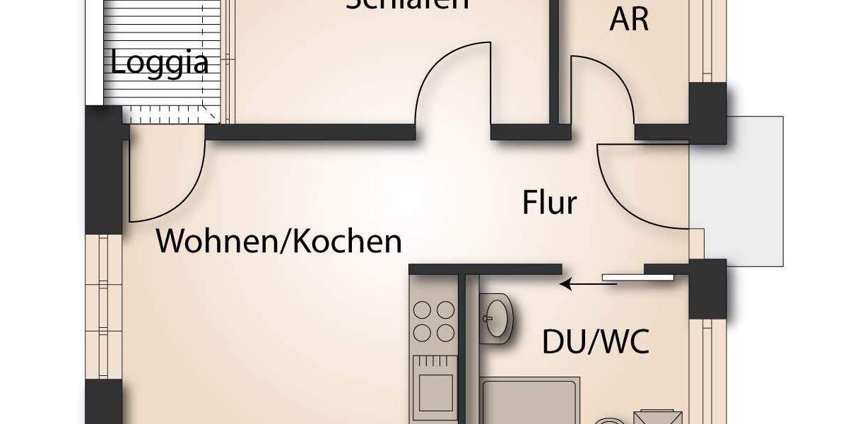 Etagenwohnung Dresden / Plauen Südvorstadt-West - 2 Zimmer, 42 m&sup2;, 270.000&euro; | Angebot:25802992
