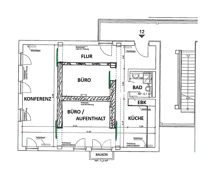 Gewerbeobjekt Dresden Leipziger Vorstadt - 3 Zimmer, 100 m&sup2;, 1.400&euro; | Angebot:25682397
