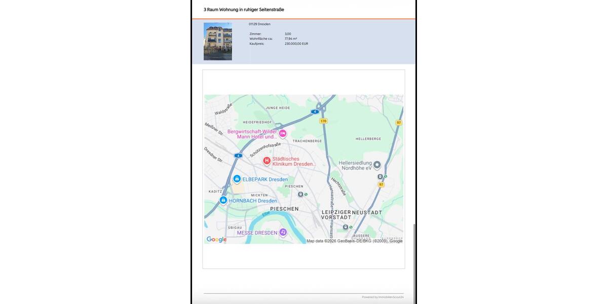 Hochparterre Dresden Pieschen - 3 Zimmer, 78 m&sup2;, 230.000&euro; | Angebot:27191491