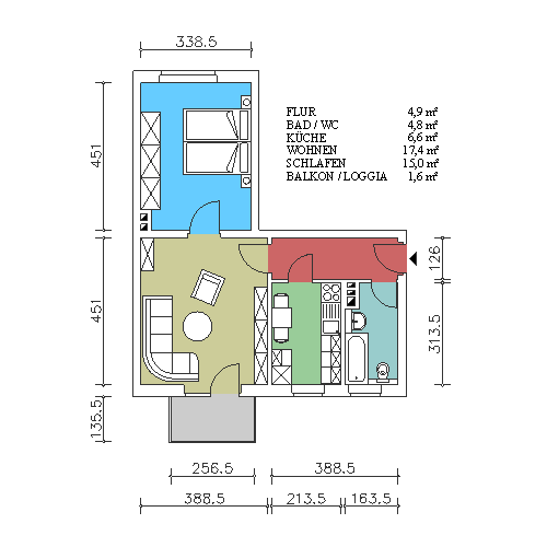 Wohnung zum Mieten in Freital 312 € 50.25 m²