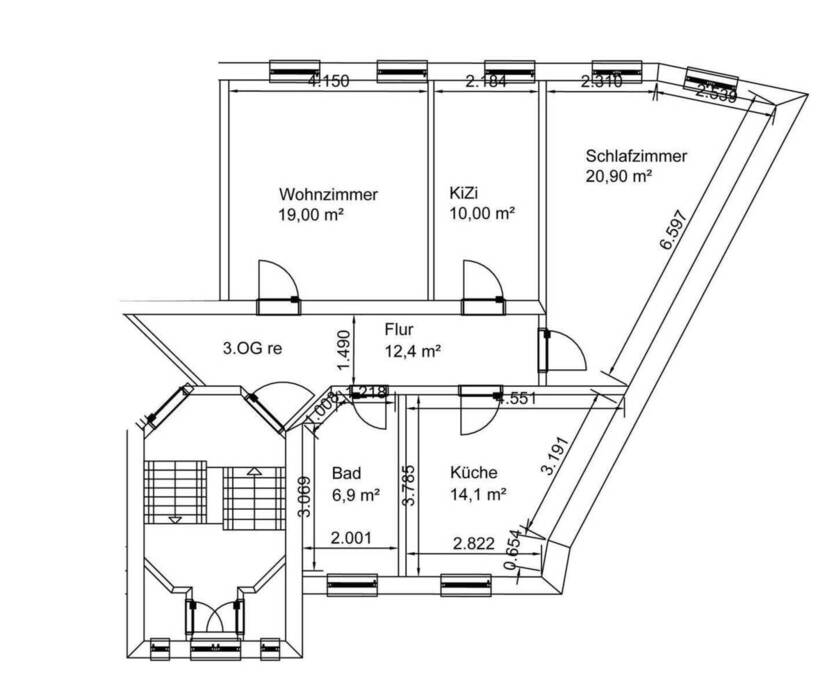 helle 3 RW zum Erstbezug nach Sanierung 3 zimmer