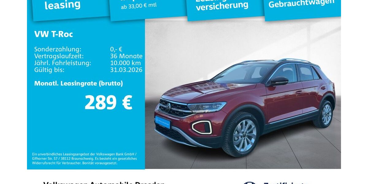 VW T-Roc 7.998 km 29.490 &euro; Dresden 01067