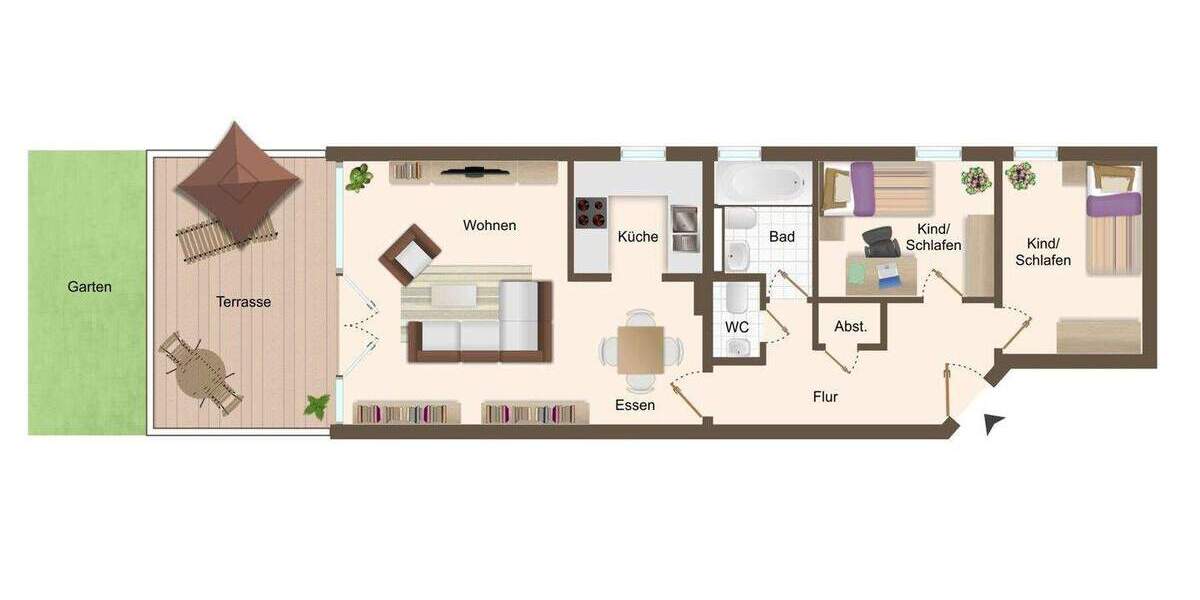 Terrassenwohnung Dresden Bühlau/Weißer Hirsch - 3 Zimmer, 78 m&sup2;, 250.000&euro; | Angebot:25667935