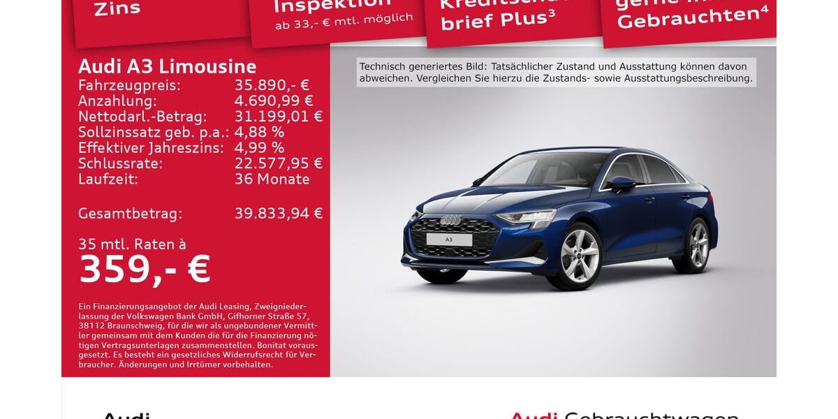 Audi A3 6.765 km 35.490 &euro; Dresden 01067