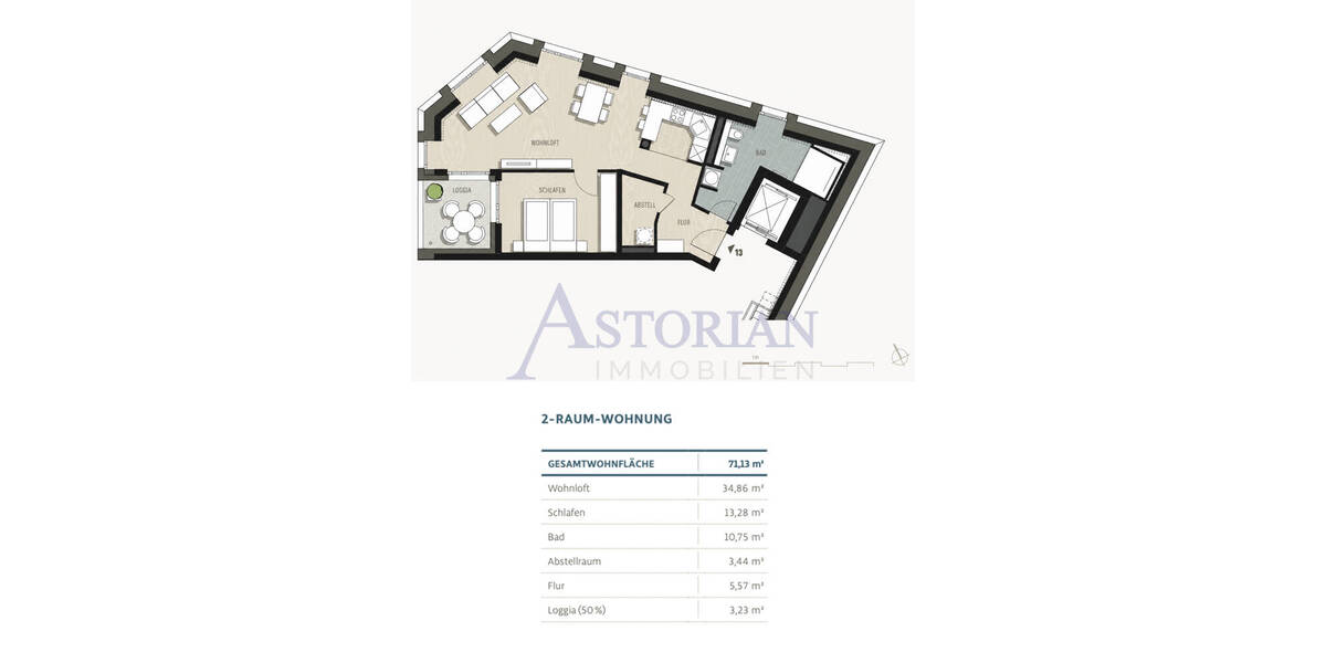 Etagenwohnung Dresden Cotta - 2 Zimmer, 71 m&sup2;, 430.000&euro; | Angebot:26573118