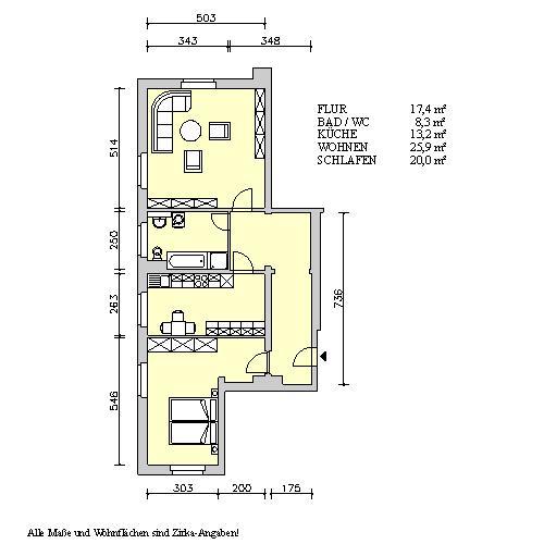 Stadtwohnung: 2 Zimmer, groß & hell! 2 zimmer