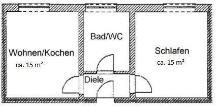 Etagenwohnung Dresden Leubnitz-Neuostra - 2 Zimmer, 38 m&sup2;, 350&euro; | Angebot:25880978