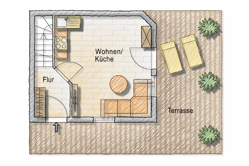NEU SANIERT – KOMPLETT NEUES BAD MIT WANNE & FENSTER – NEUER BODENBELAG – GROSSE SONNENTERRASSE - Maisonettenwohnung Moritzburg Radebeul | Angebot:25440590
