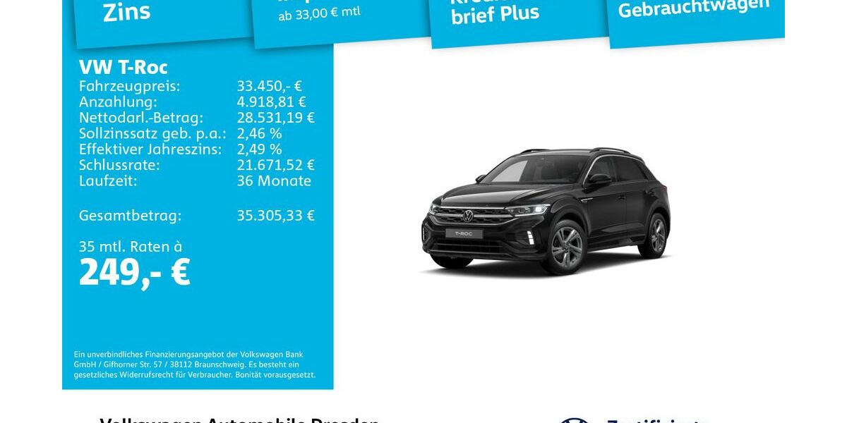 VW T-Roc 9.908 km 32.980 &euro; Dresden 01169
