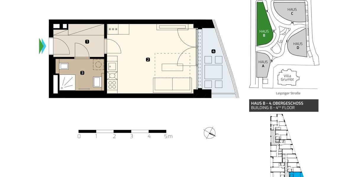 Etagenwohnung Dresden Neustadt - 1 Zimmer, 34 m&sup2;, 850&euro; | Angebot:26462302