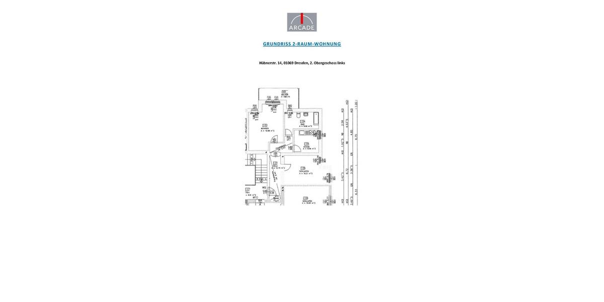 Etagenwohnung Dresden Plauen - 2 Zimmer, 70 m&sup2;, 550&euro; | Angebot:26646283
