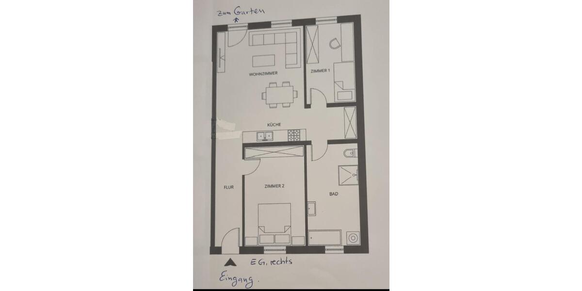 Erdgeschoßwohnung Bobritzsch-Hilbersdorf Hilbersdorf - 3 Zimmer, 65 m&sup2;, 555&euro; | Angebot:25270963