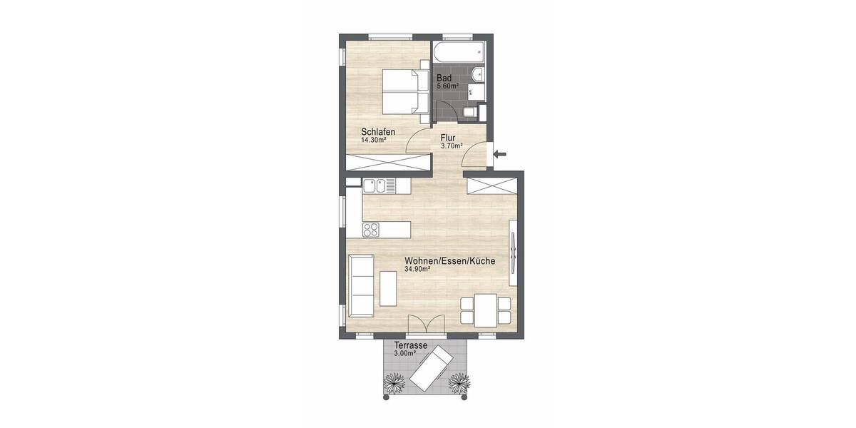 Etagenwohnung Dresden Mobschatz - 2 Zimmer, 62 m&sup2;, 149.000&euro; | Angebot:26486951