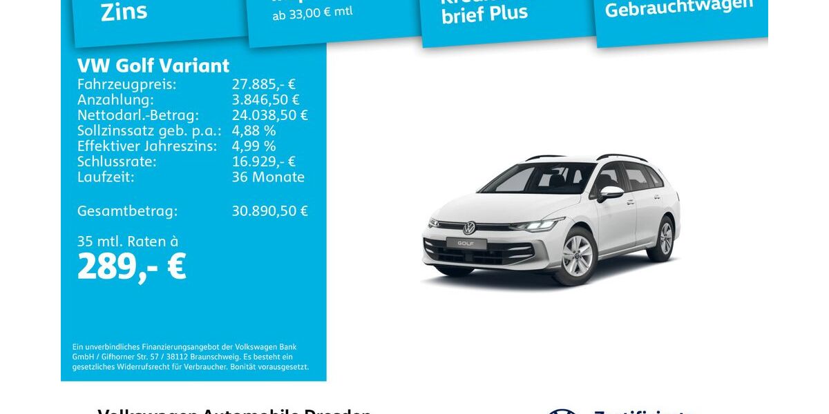 VW Golf 25.180 km 26.980 &euro; Dresden 01067