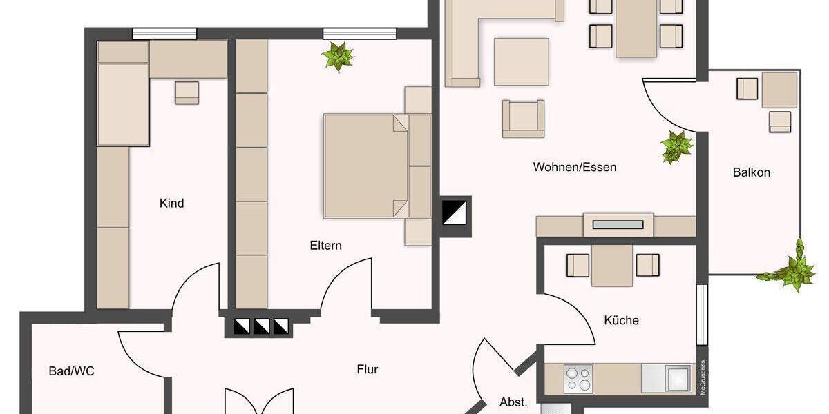 Etagenwohnung Dresden Löbtau-Nord - 3 Zimmer, 64 m&sup2;, 189.000&euro; | Angebot:26118073