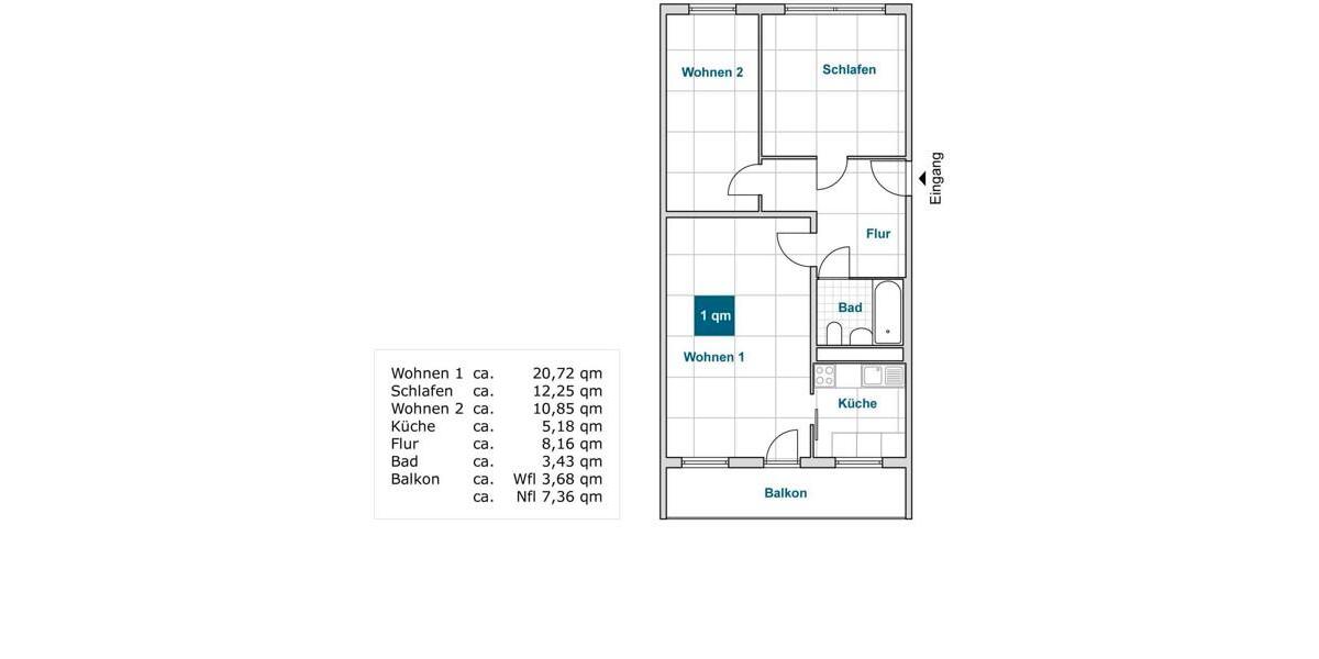 Erdgeschoßwohnung Dresden Cotta - 3 Zimmer, 64 m&sup2;, 522&euro; | Angebot:26359142