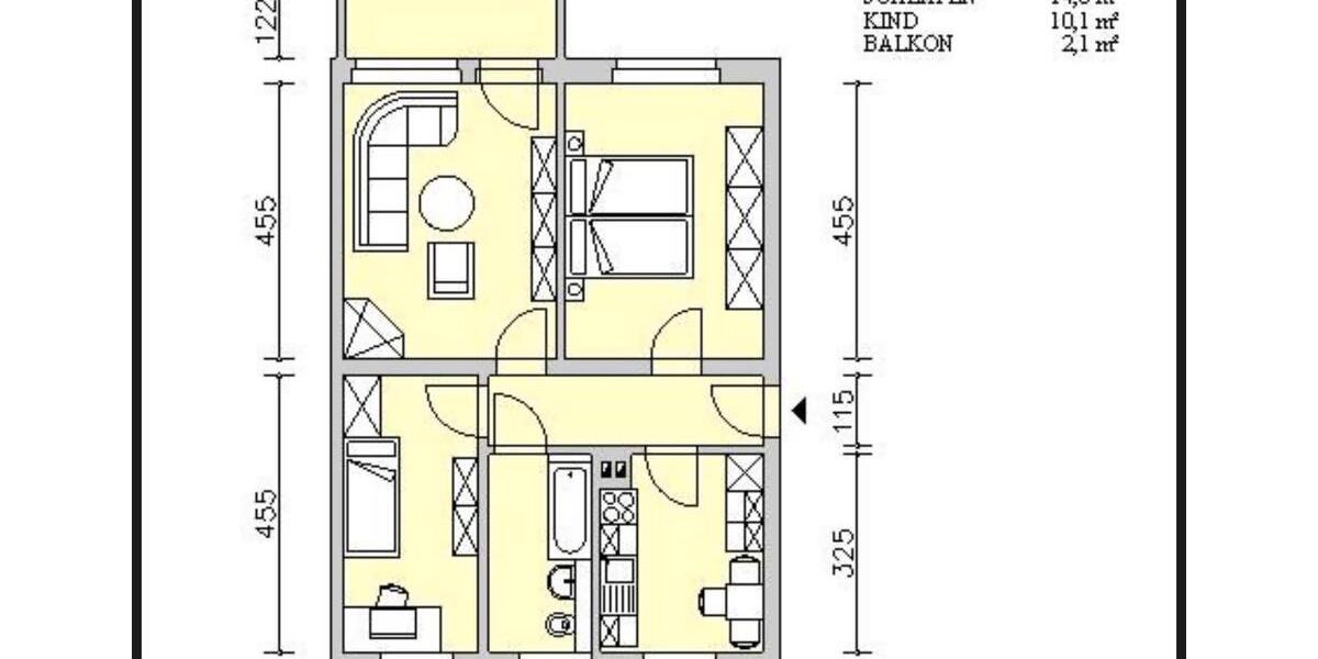 Etagenwohnung Freital - 3 Zimmer, 61 m&sup2;, 130.000&euro; | Angebot:16844744