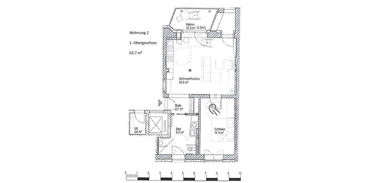 Barrierefrei wohnen mit Sonnen-Balkon! 2 zimmer