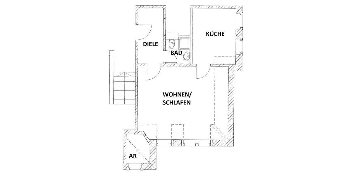 Dachgeschoßwohnung Dresden Cotta - 1 Zimmer, 44 m&sup2;, 419&euro; | Angebot:25753766