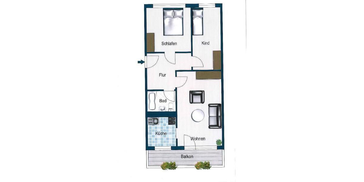 Etagenwohnung Dresden Prohlis - 3 Zimmer, 64 m&sup2;, 536&euro; | Angebot:26141222