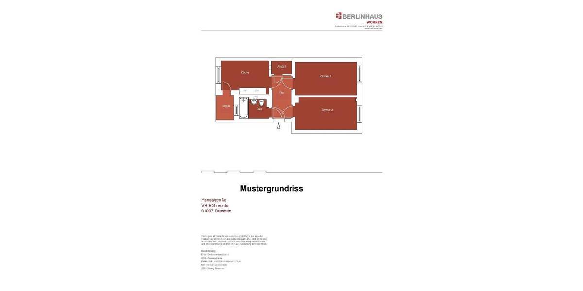Etagenwohnung Dresden Leipziger Vorstadt - 2 Zimmer, 48 m&sup2;, 584&euro; | Angebot:26858653