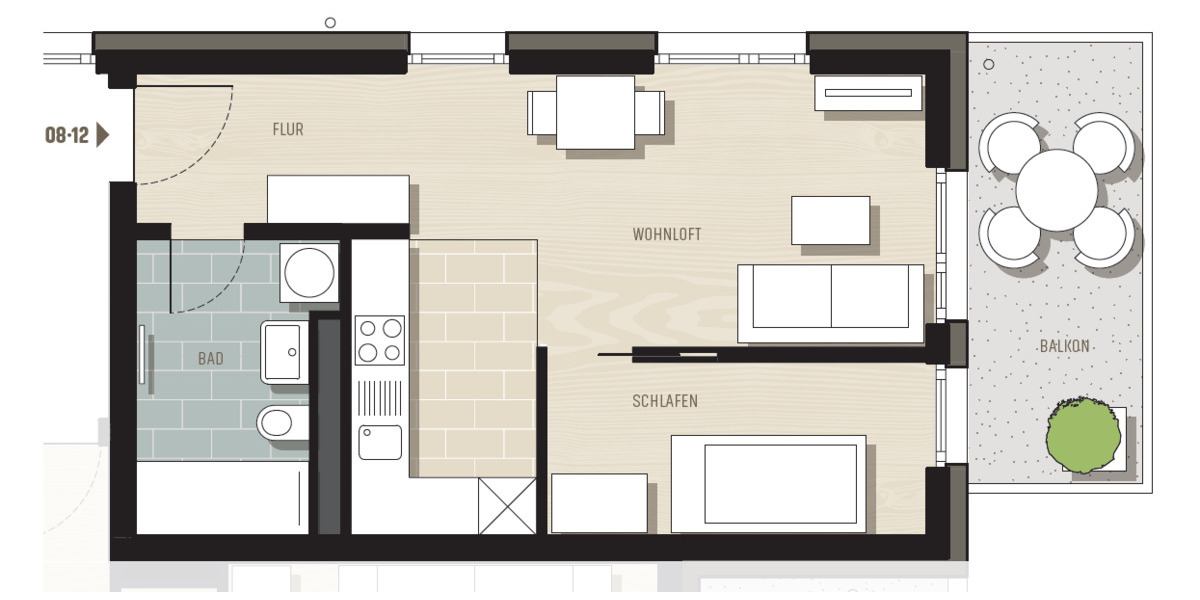 Etagenwohnung Dresden Cotta - 1 Zimmer, 40 m&sup2;, 191.600&euro; | Angebot:25704754