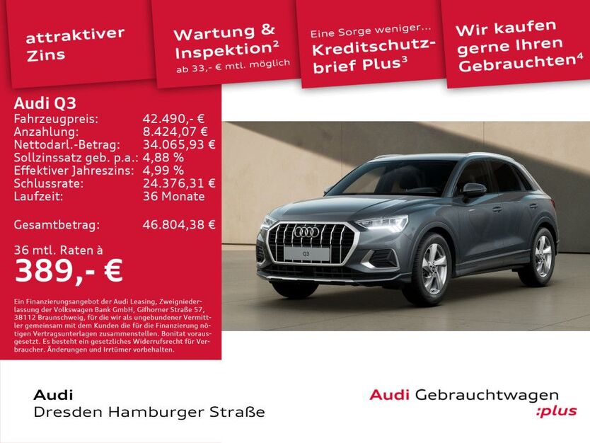 Audi Q3 6.937 km 42.490 € Dresden 01067