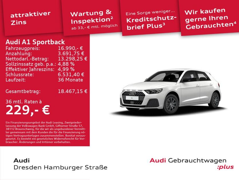 Audi A1 41.666 km 16.890 € Dresden 01067