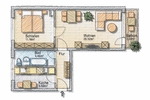 BALKON – WANNENBAD MIT FENSTER & WASCHMASCHINENSTELLPLATZ – LAUBEGAST