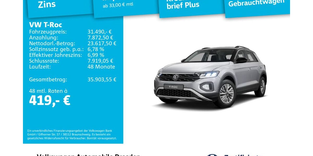 VW T-Roc 11.605 km 31.490 &euro; Dresden 01067