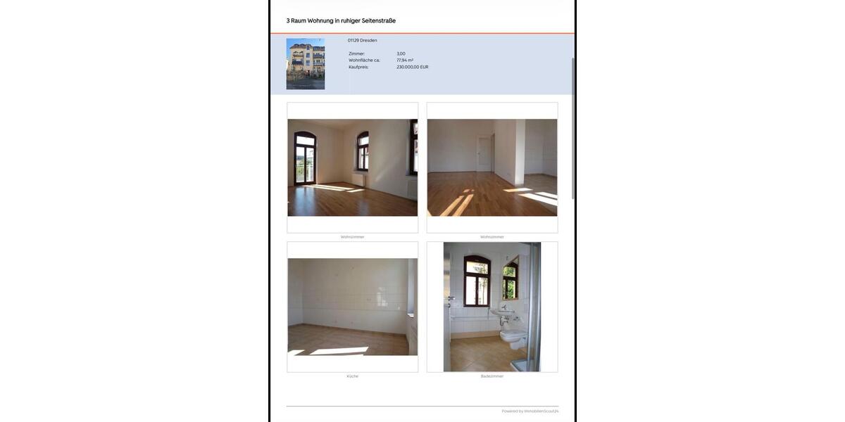 Hochparterre Dresden Pieschen - 3 Zimmer, 78 m&sup2;, 230.000&euro; | Angebot:27191491