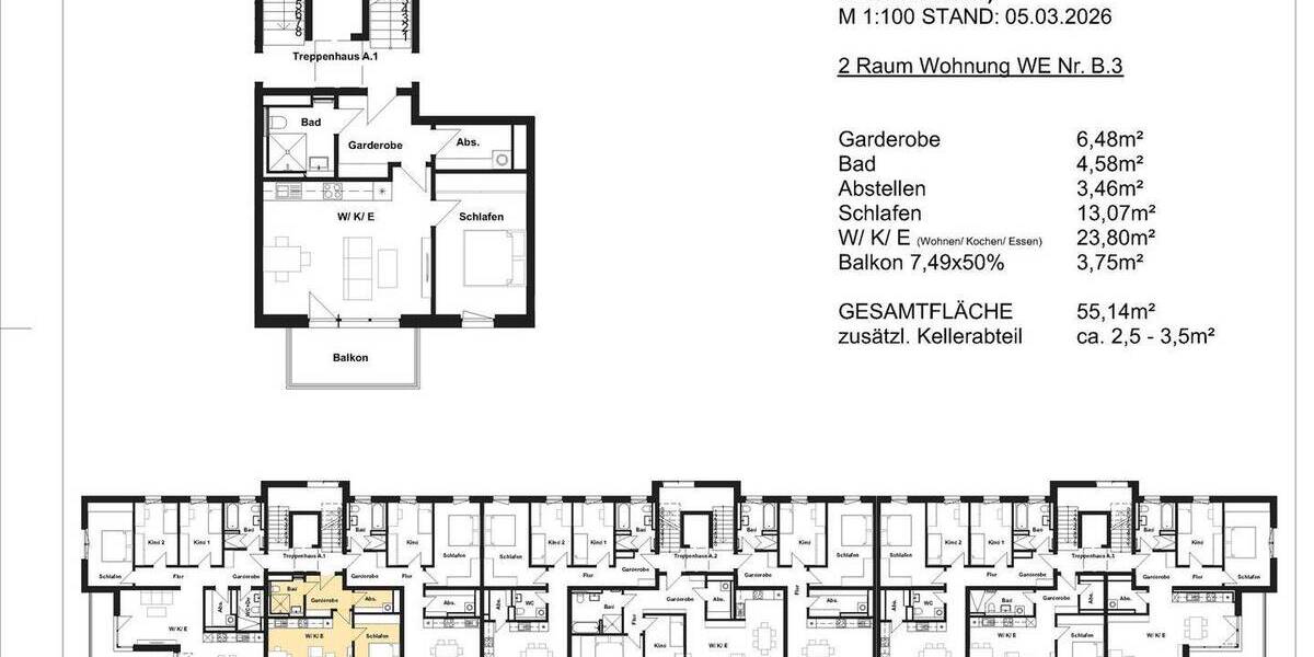 Etagenwohnung Heidenau - 2 Zimmer, 55 m&sup2;, 236.900&euro; | Angebot:26501132