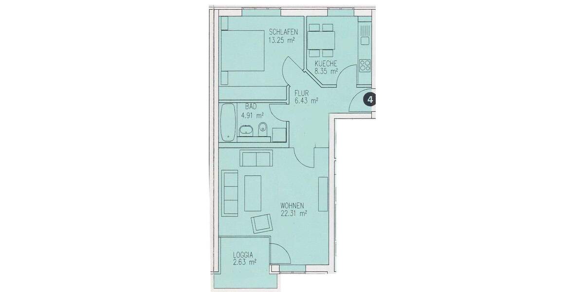 Etagenwohnung Dresden Mickten - 2 Zimmer, 59 m&sup2;, 139.000&euro; | Angebot:26244713
