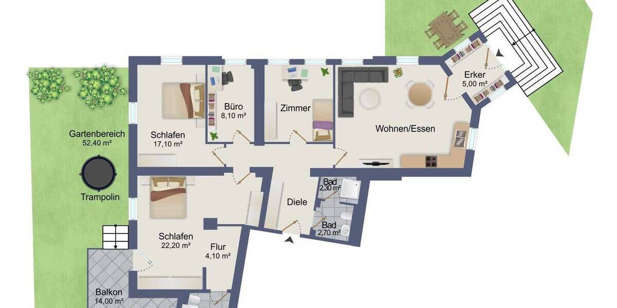 Etagenwohnung Dresden Briesnitz - 4 Zimmer, 128 m&sup2;, 485.000&euro; | Angebot:26105505