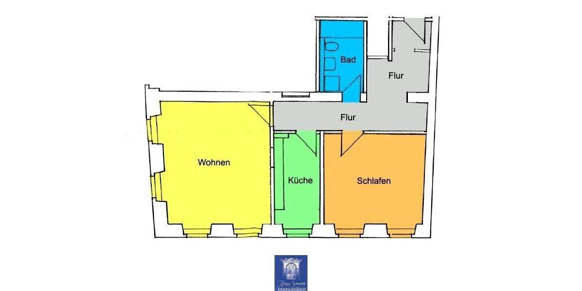 Etagenwohnung Meißen - 2 Zimmer, 62 m&sup2;, 434&euro; | Angebot:25749176