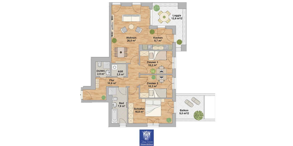 Etagenwohnung Dresden Leipziger Vorstadt - 4 Zimmer, 106 m&sup2;, 1.920&euro; | Angebot:26894541