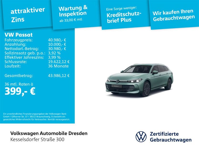 VW Passat Variant 6.430 km 40.980 € Dresden 01169