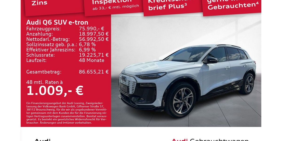 Audi Q6 e-tron 4.903 km 72.890 &euro; Dresden 01067