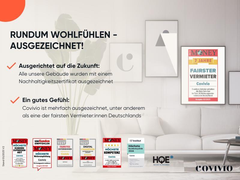 Modernes Wohngefühl: 2 Zimmer mit Einbauküche und Ankleide zimmer